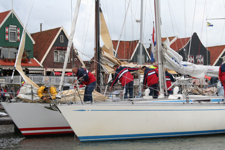 Company outing with sailing competition and lunch in Volendam