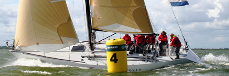Large company outing competitive sailing Muiden Amsterdam